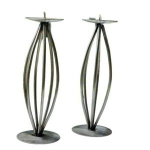 Set Of Two‎ Dark Metal Candle Holder